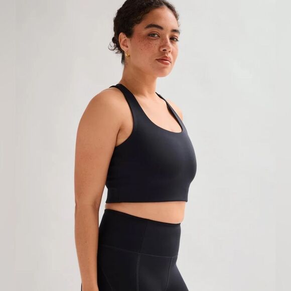 NEW Girlfriend Collective Paloma Racerback Bra - Black Small - Picture 4 of 7